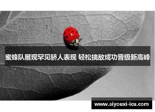 蜜蜂队展现罕见骄人表现 轻松擒敌成功晋级新高峰